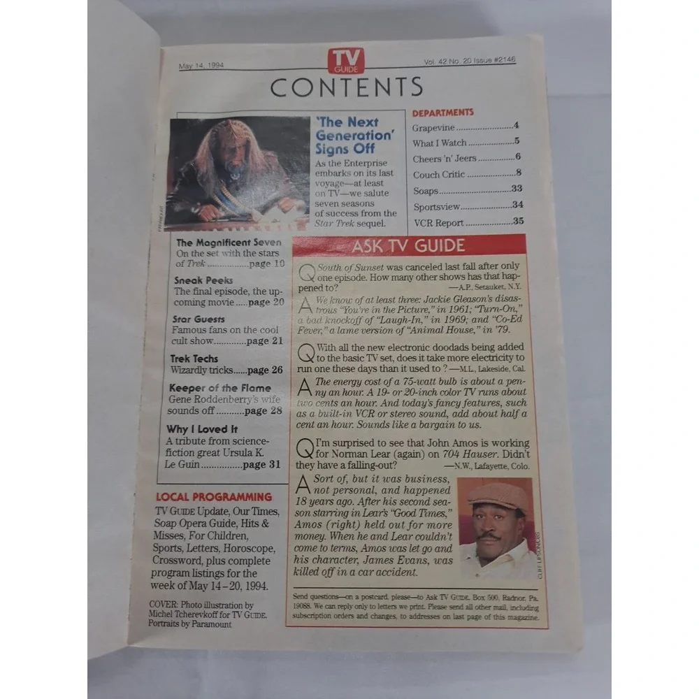 Lot Of 2 Star Trek‎ TV Guide Kirk 1996 TNG Crew (1994) Fair Condition